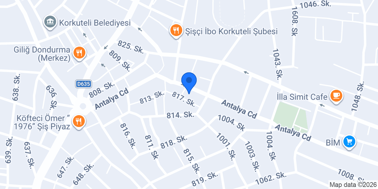 Korkuteli Vergi Dairesi Müdürlüğü konumu