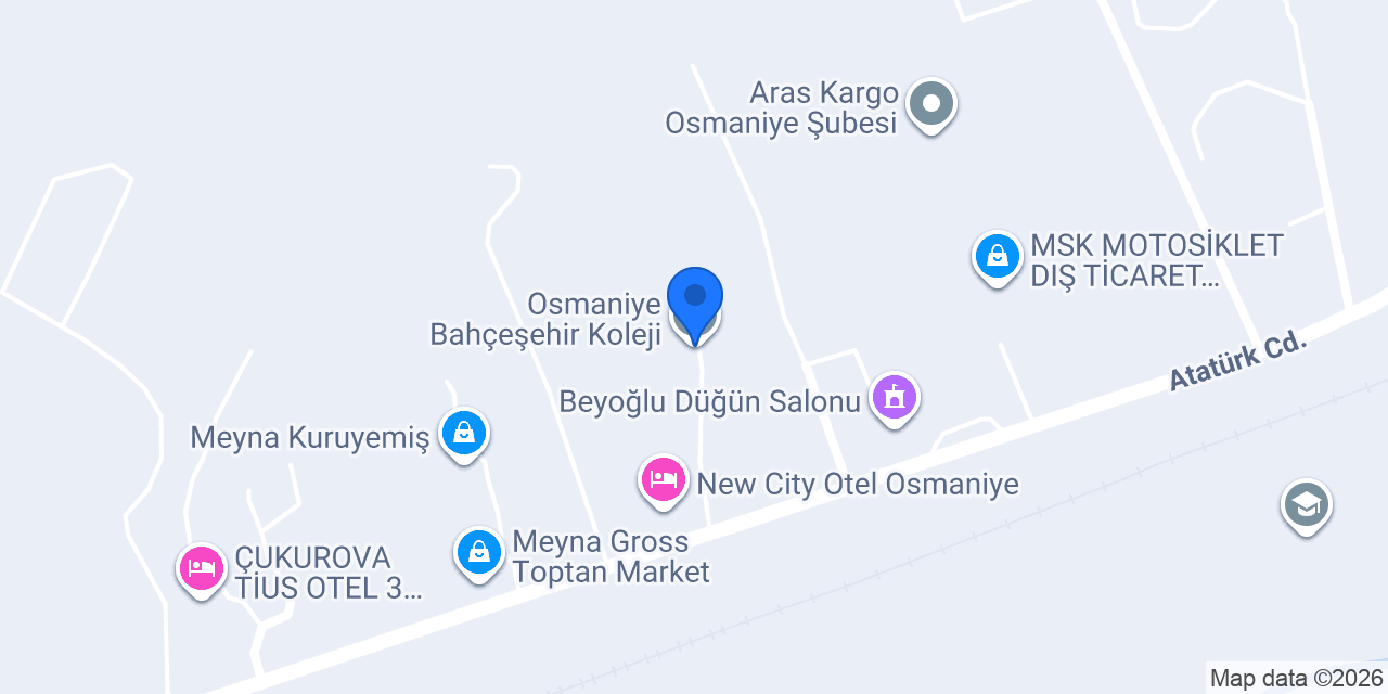 Osmaniye Bahçeşehir Koleji konumu