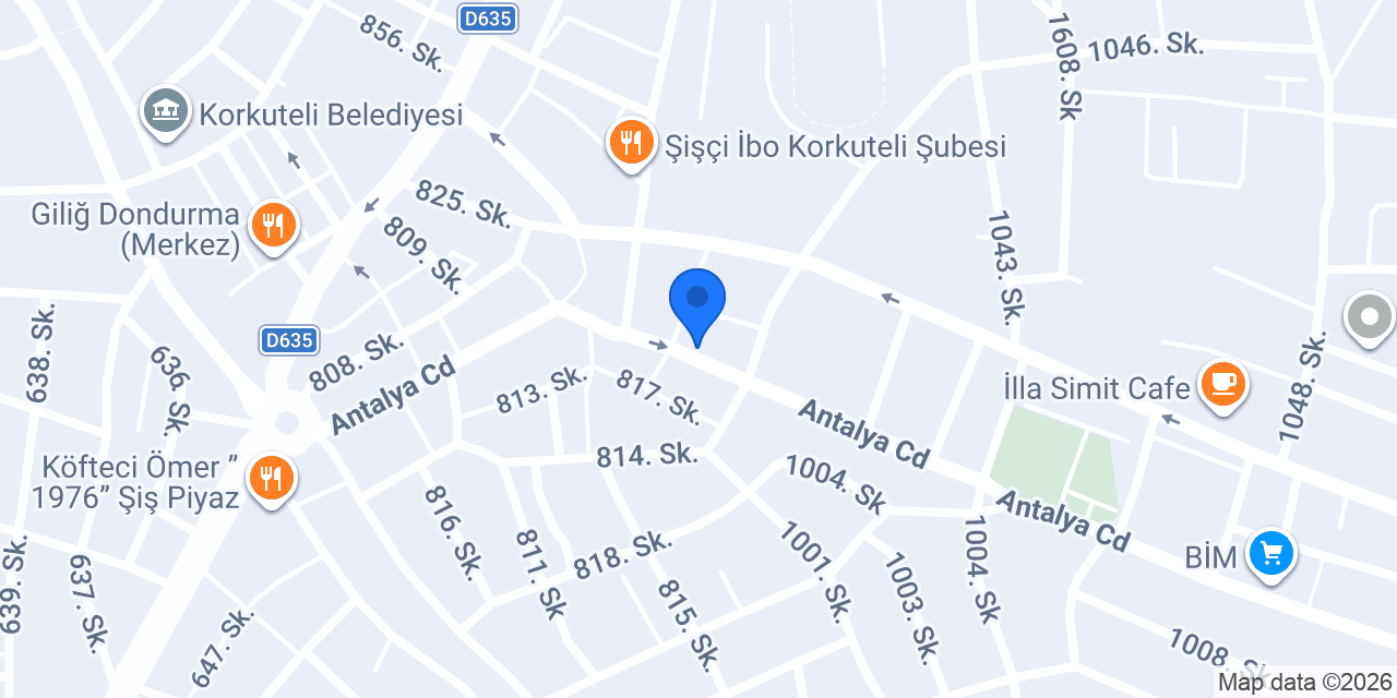 Halkbank Korkuteli Şubesi konumu
