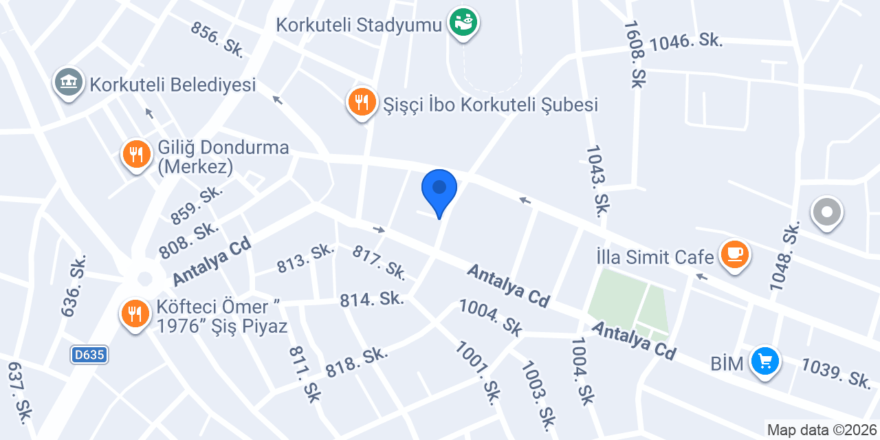 Sürat Kargo Korkuteli Şube konumu