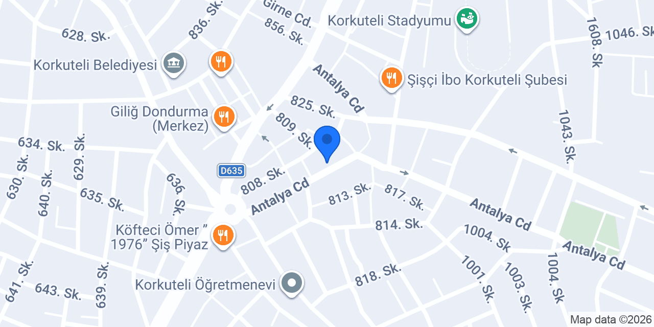 Ptt-korkuteli Şubesi konumu
