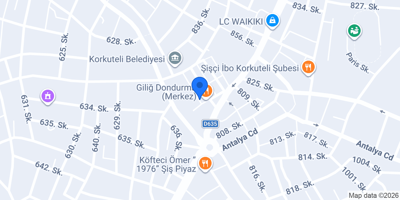 Küb Waffle Korkuteli konumu