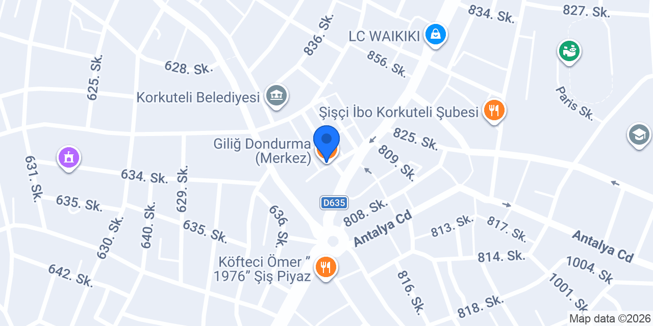 Giliğ Dondurma (Merkez) konumu
