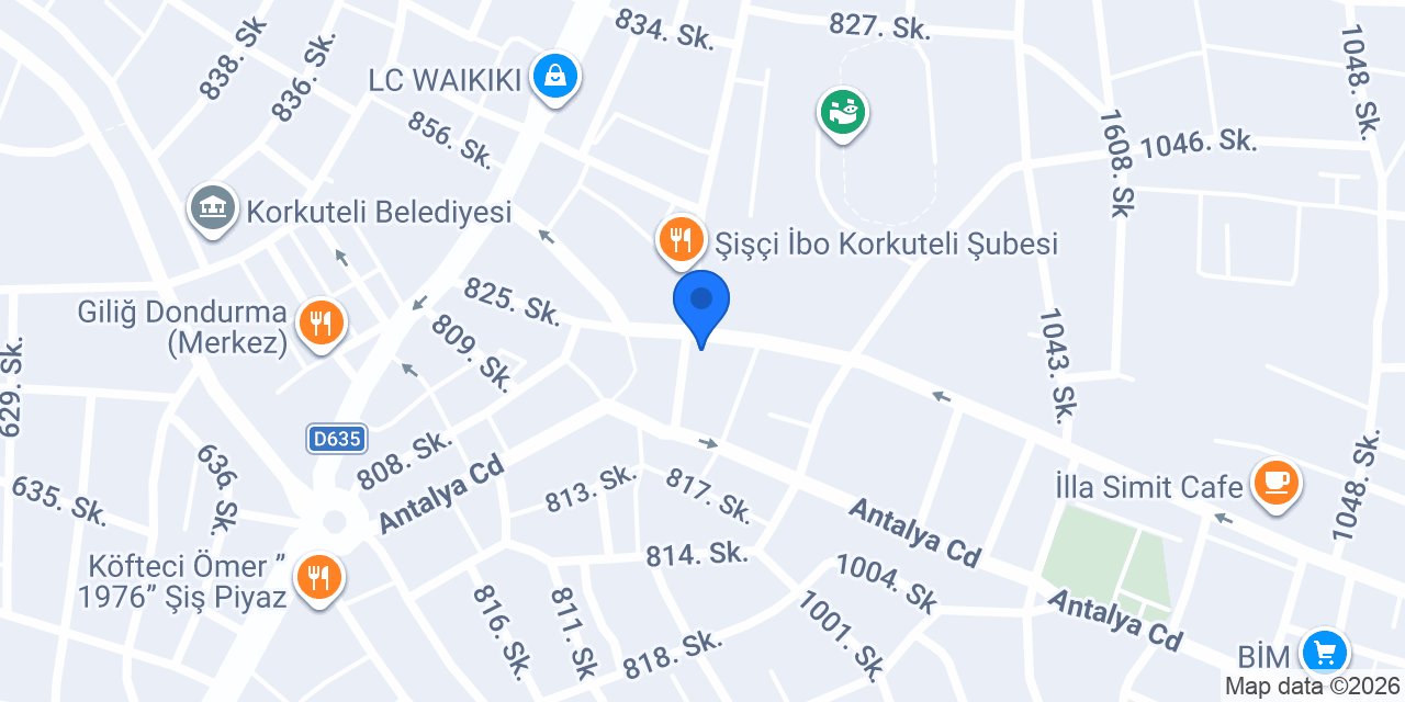Korkuteli Dostlar Börek Pide Salonu konumu