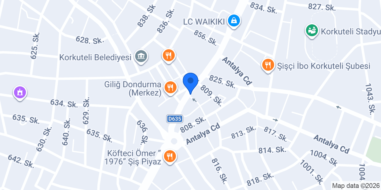 Akbank Korkuteli Şubesi konumu