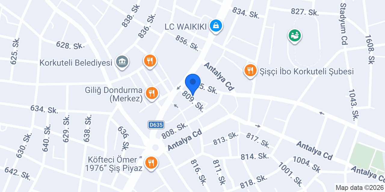 Korkuteli Önallar Otel/Pansiyon konumu