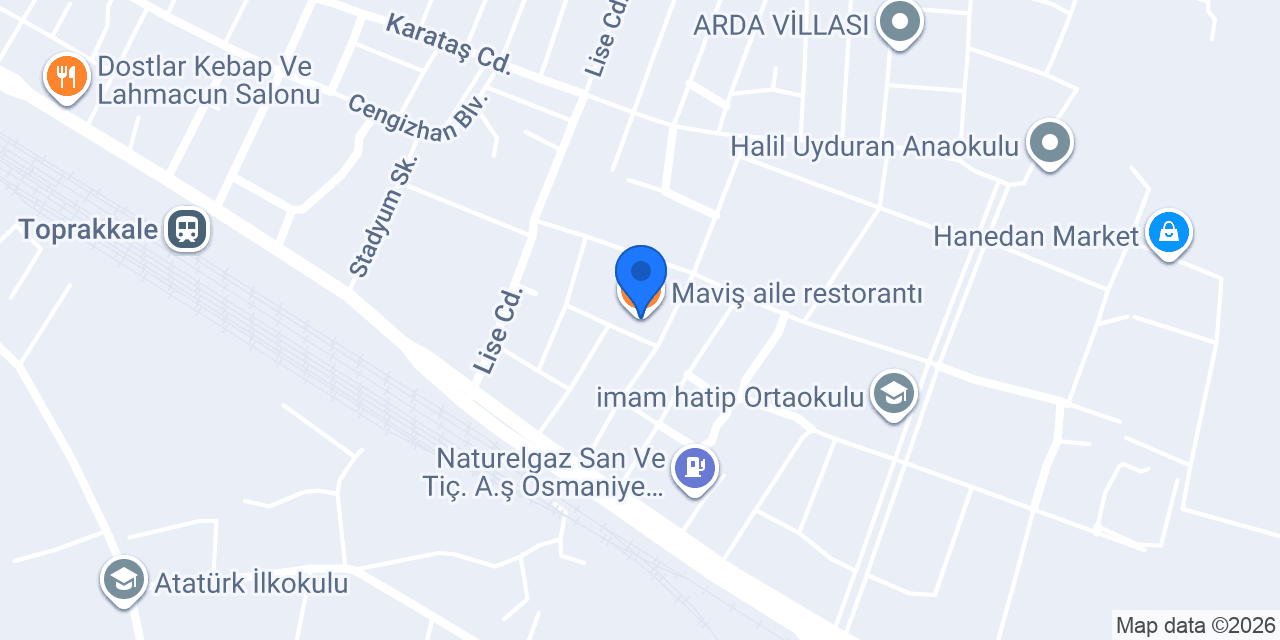 Maviş aile restorantı konumu