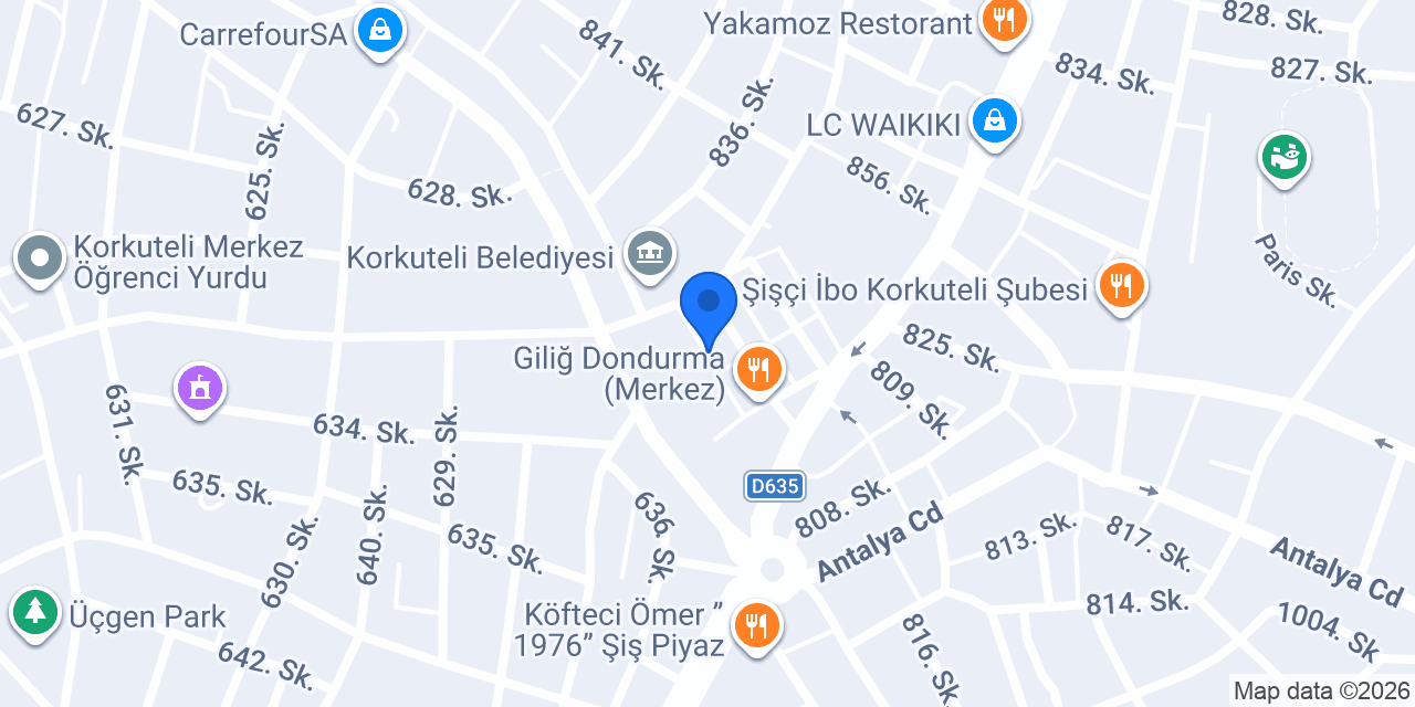 Korkuteli 1. Noterliği konumu