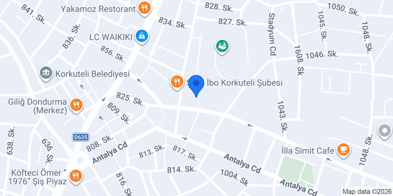 Korkuteli İlçe Milli Eğitim Müdürlüğü konumu