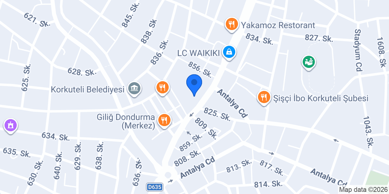 Korkuteli çatı oluk konumu