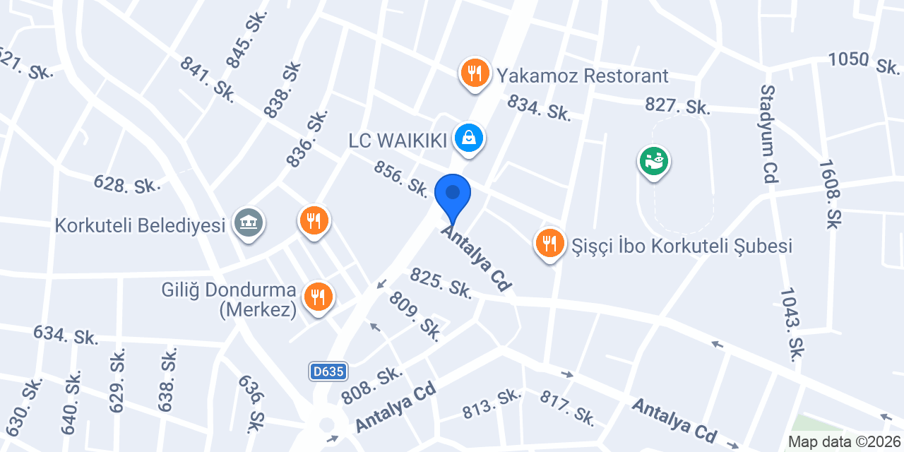 Hakan Çiçekçilik Korkuteli konumu