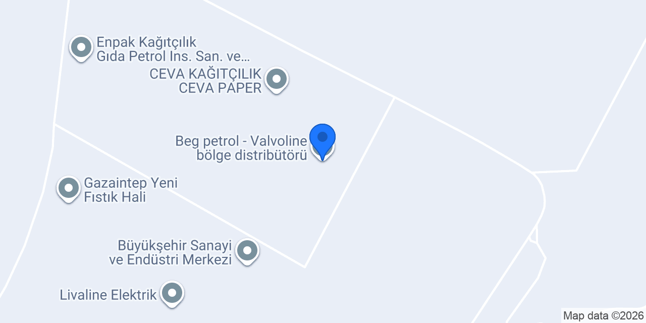 Beg petrol - Valvoline bölge distribütörü konumu