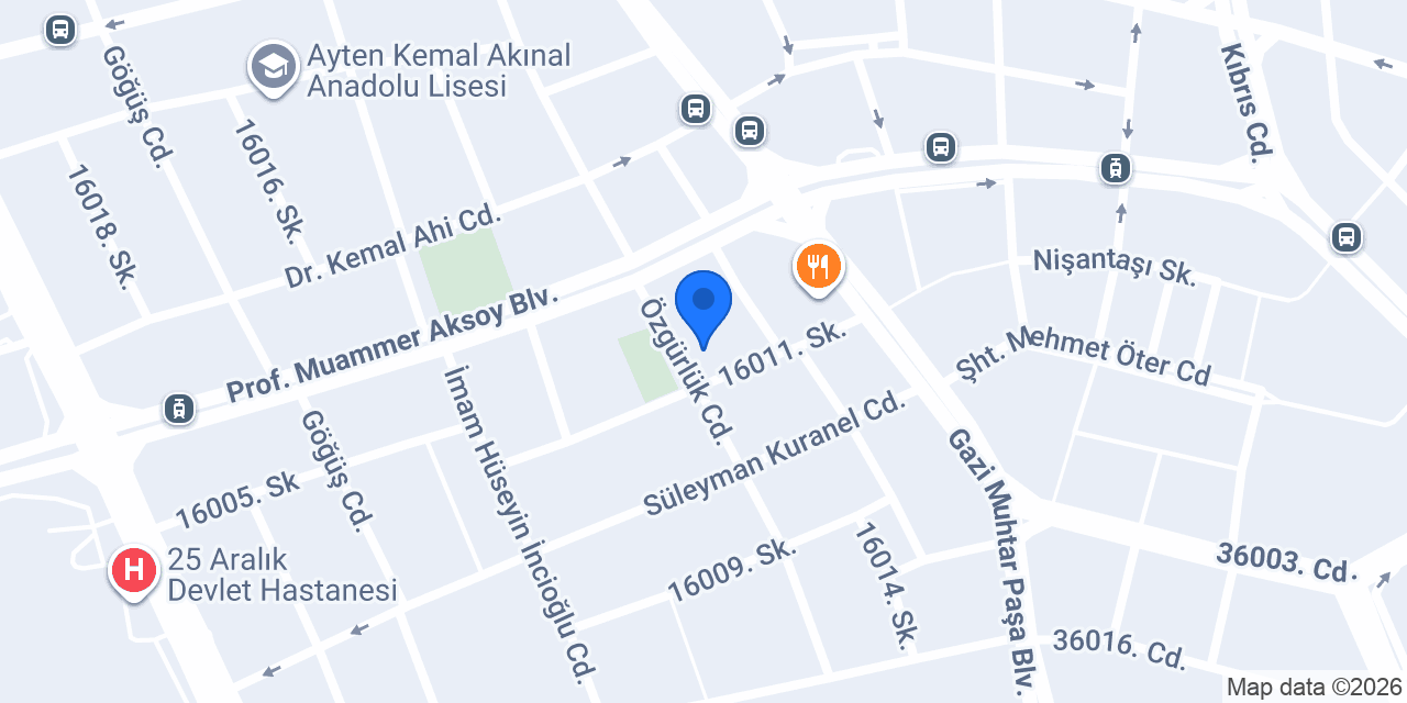 Asu terzi ve kurutemizleme konumu