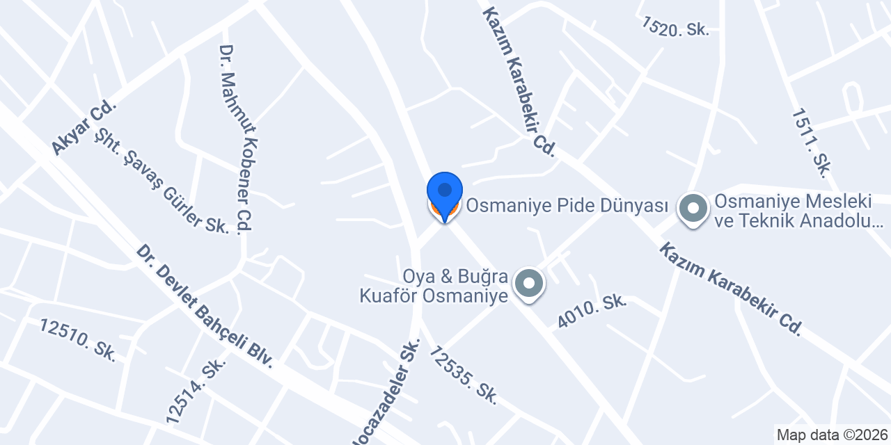 Osmaniye Pide Dünyası konumu