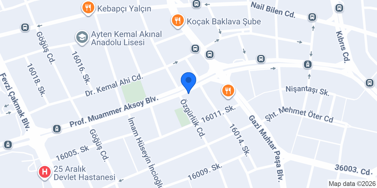Zarif Yapı & Mimarlık Gaziantep İnşaat konumu