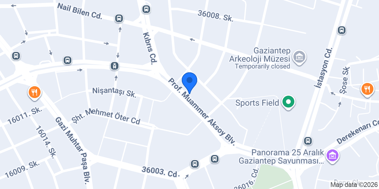 Anadolubank Gaziantep Şubesi konumu