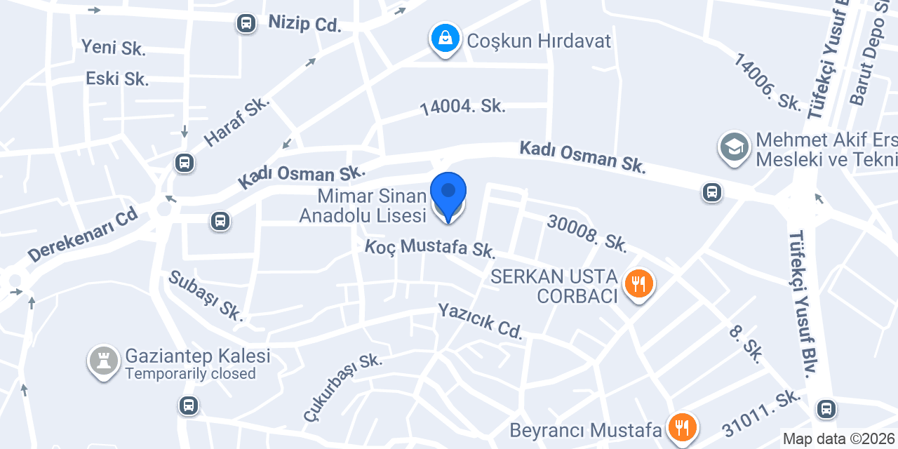 Mimar Sinan Anadolu Lisesi konumu