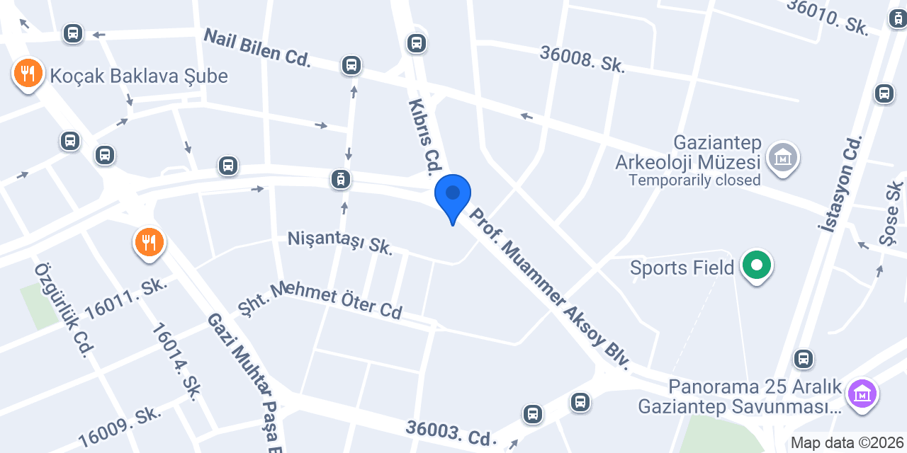 Odeabank - Gaziantep Şubesi konumu