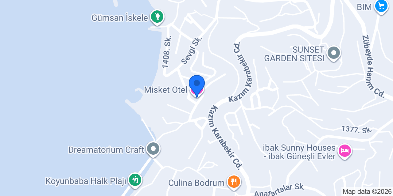 Misket Otel konumu