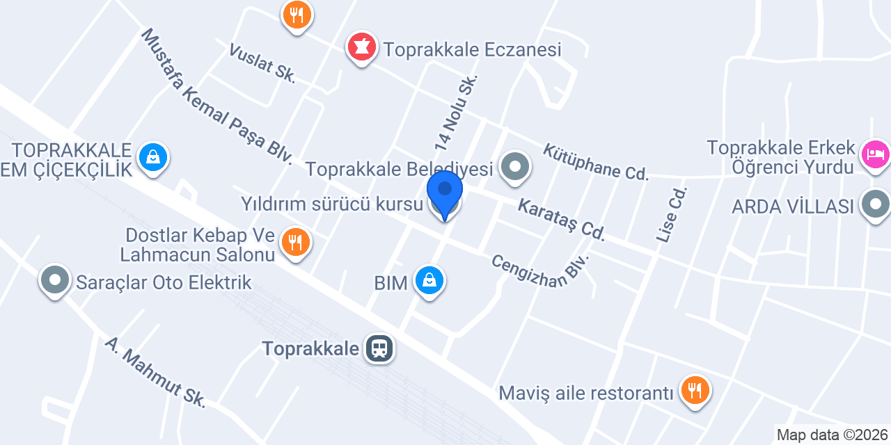 Yıldırım sürücü kursu konumu