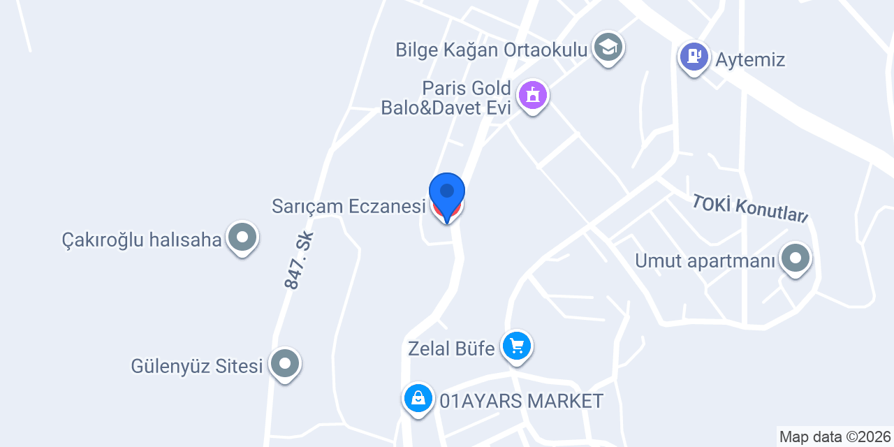 Sarıçam Eczanesi konumu