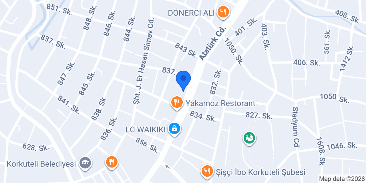 Yapı Kredi - Korkuteli Şubesi konumu