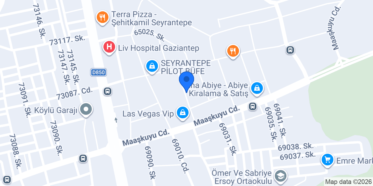Gaziantep Ayaz Teknik Servis konumu