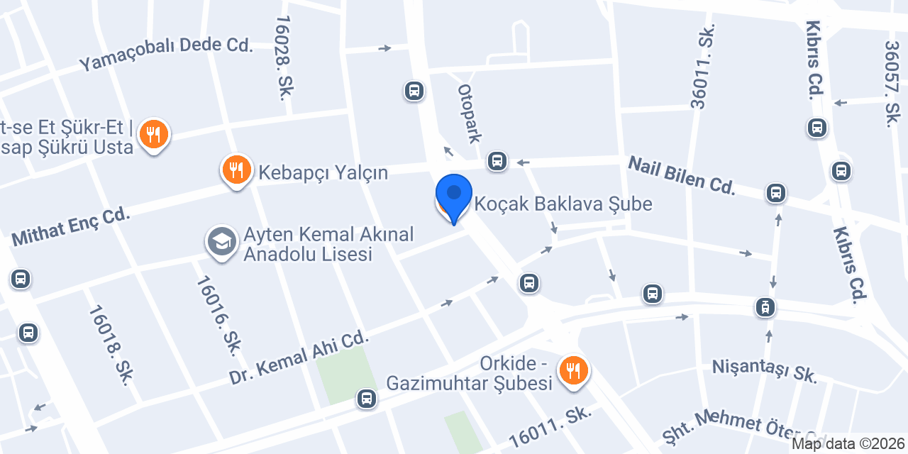 Gaziantep Güllüoğlu konumu
