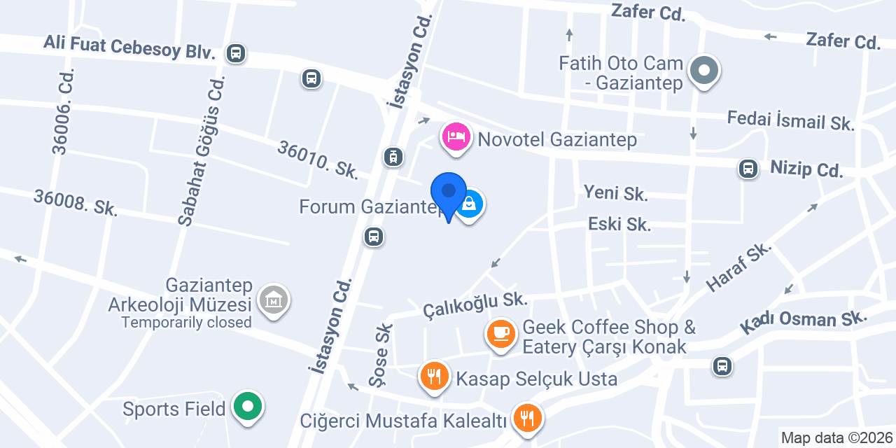 Altınbaş Gaziantep Forum AVM konumu