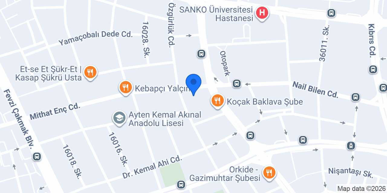 Burgan Bank Gaziantep Şubesi konumu