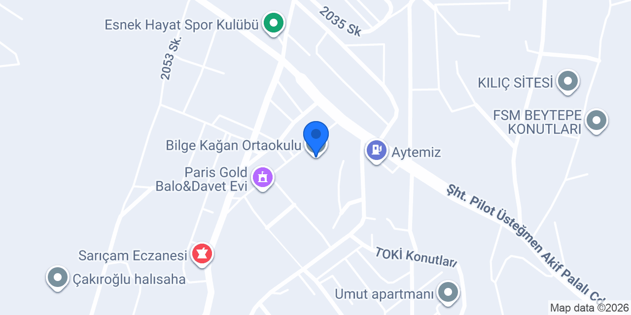 Bilge Kağan Ortaokulu konumu