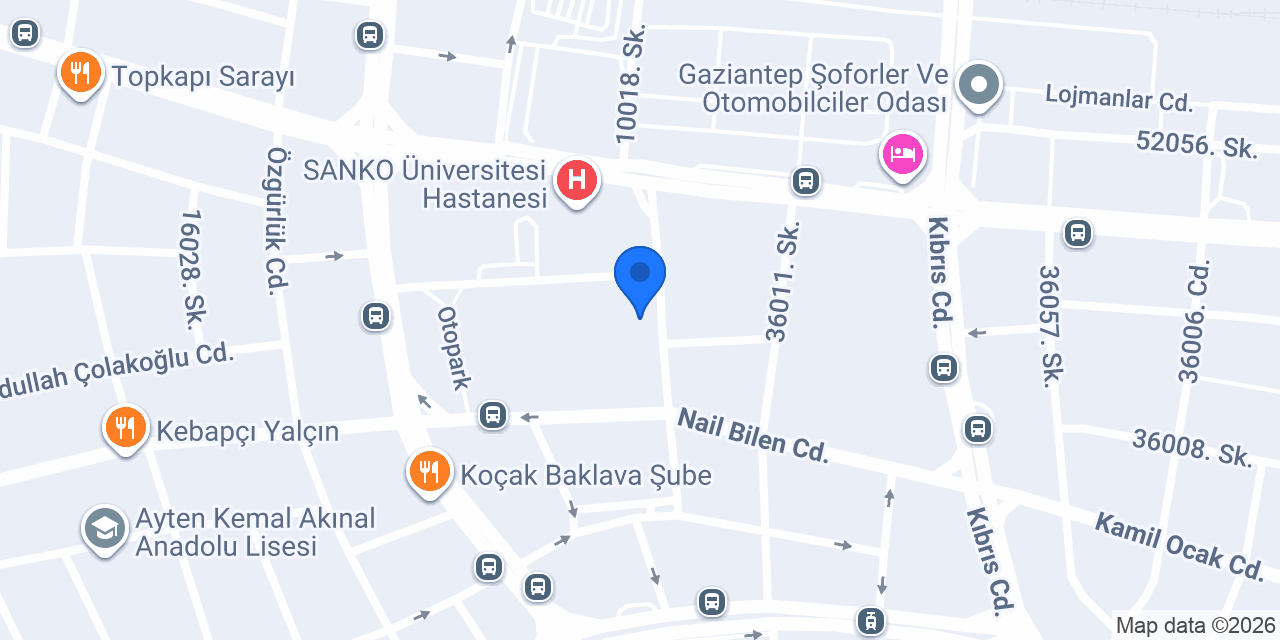 Gaziantep Plaza Hotel konumu
