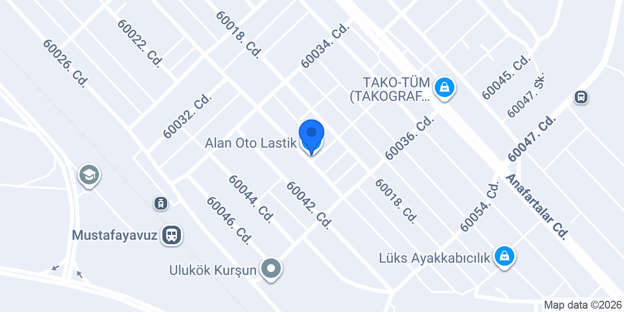 Alan Oto Lastik konumu