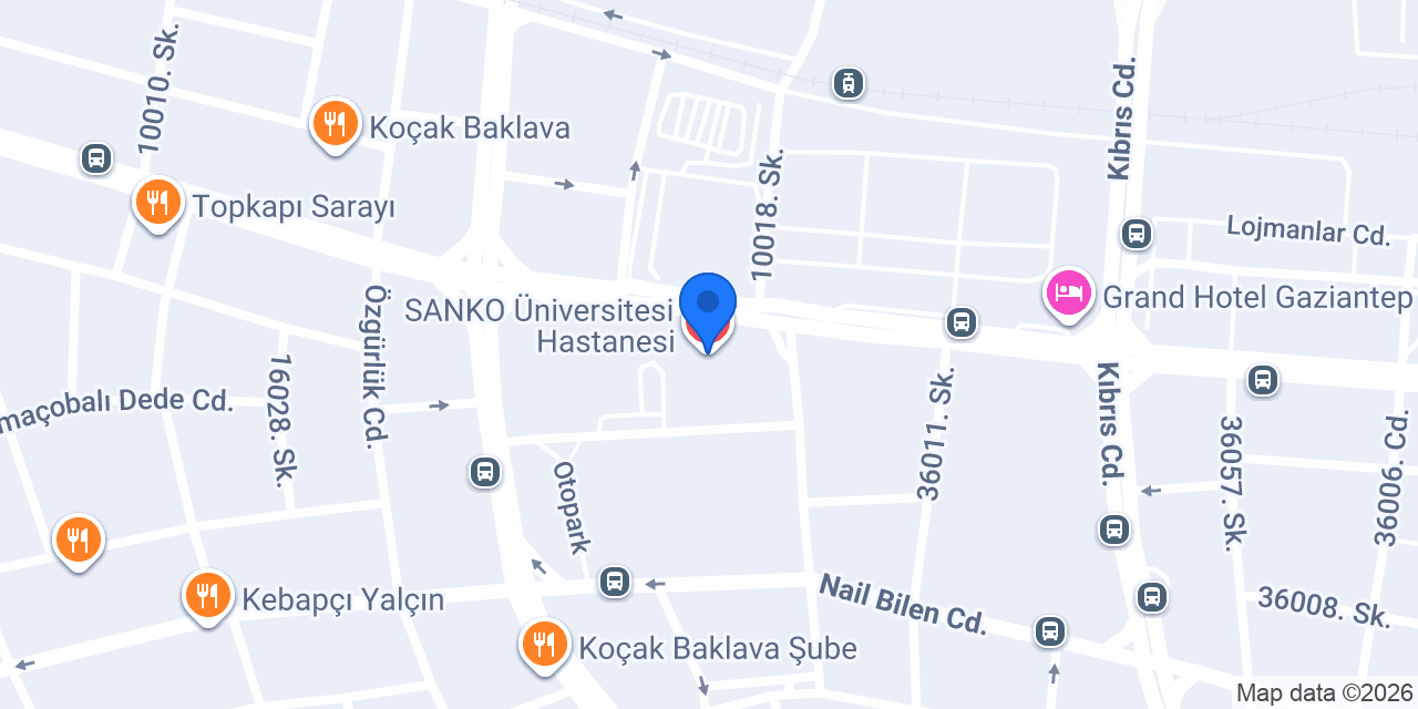 SANKO Üniversitesi Hastanesi konumu