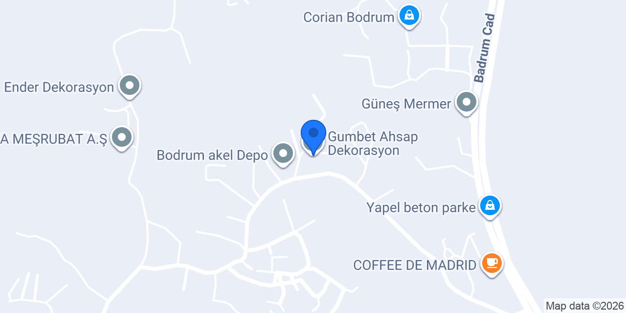 Gumbet Ahsap Dekorasyon konumu