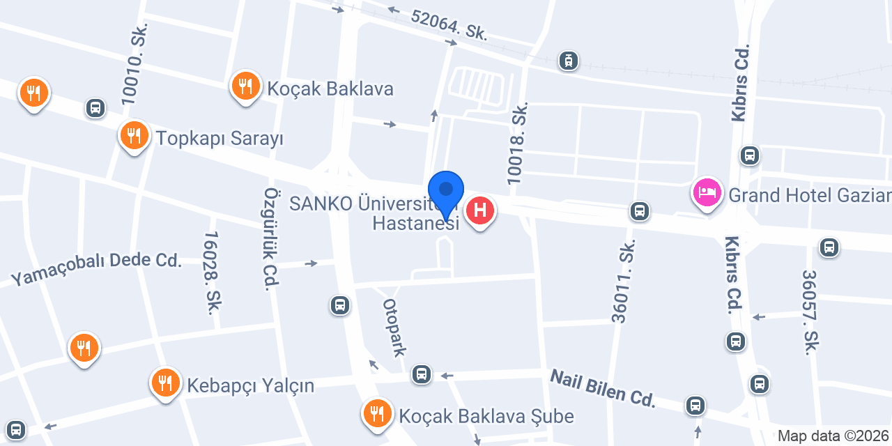 Sanko Hastanesi Acil Servisi konumu