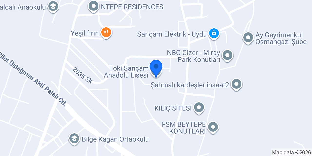 Toki Sarıçam Anadolu Lisesi konumu