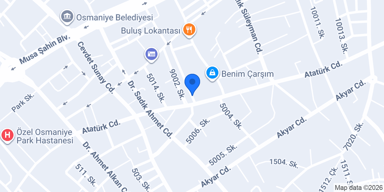 Birevim Osmaniye Şubesi konumu