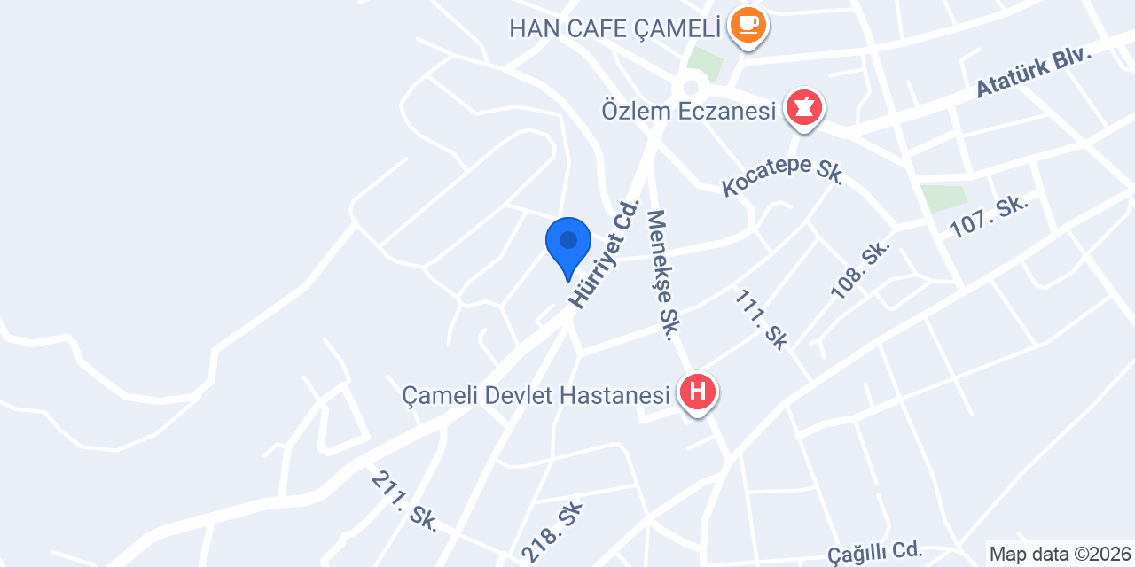 Çameli Aile Sağlığı Merkezi konumu