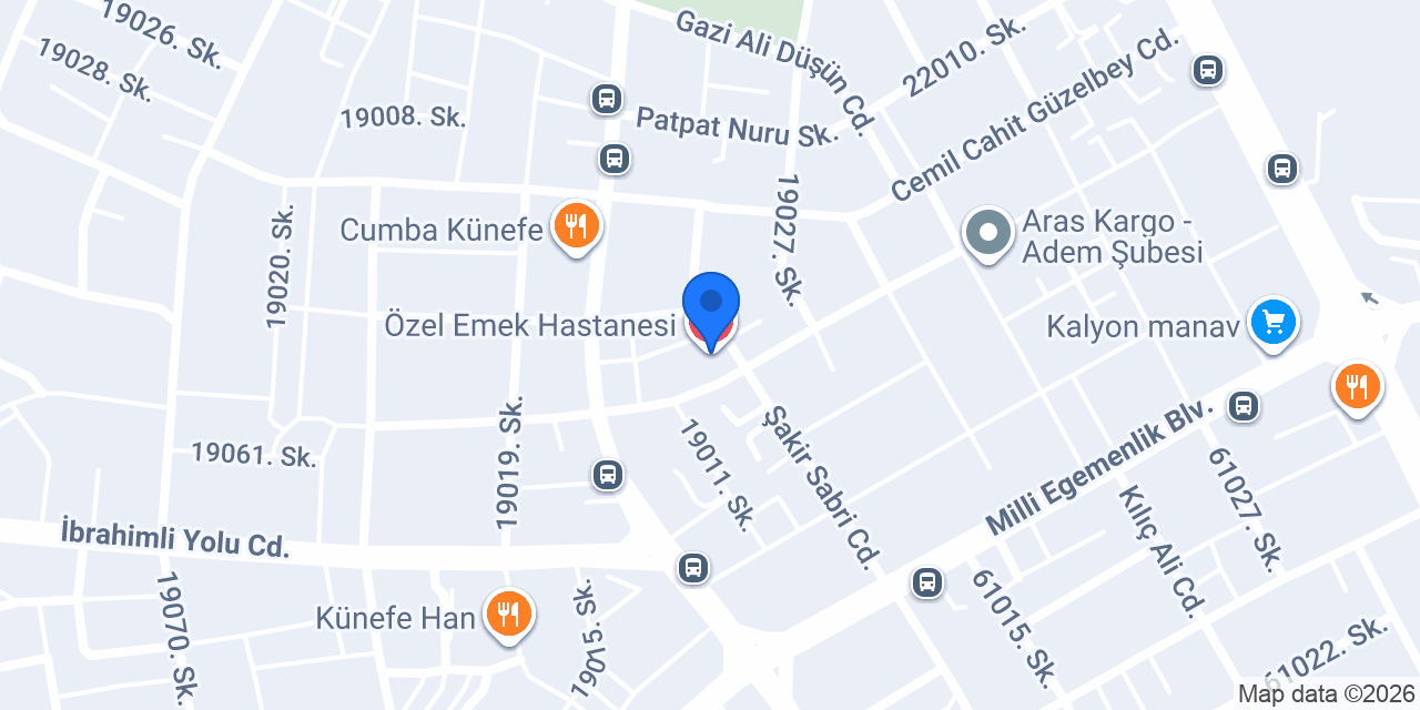 Özel Emek Hastanesi konumu