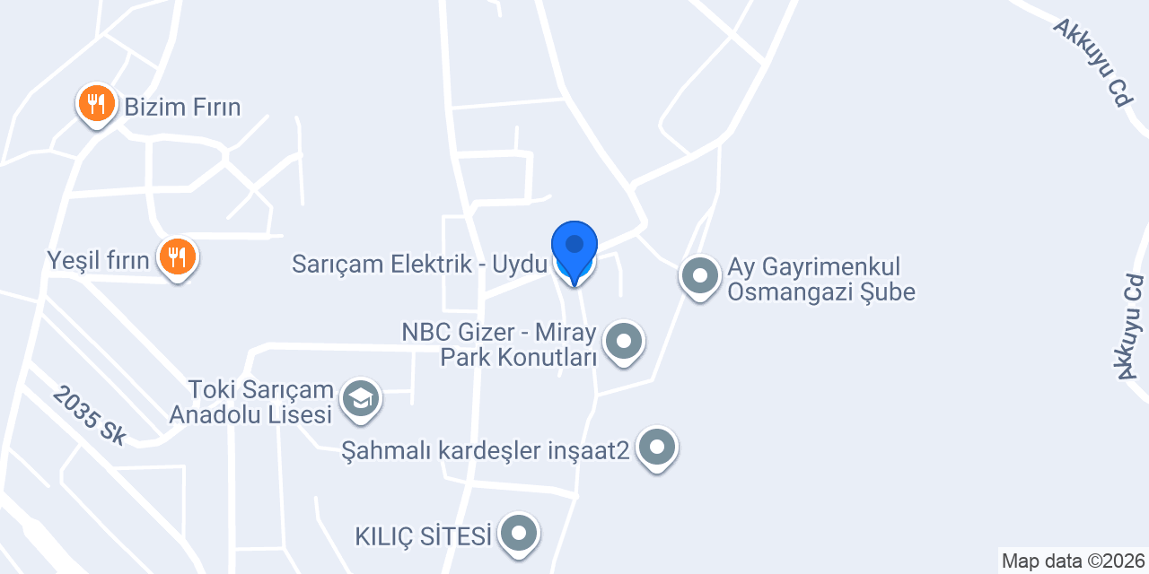 Sarıçam Elektrik - Uydu konumu