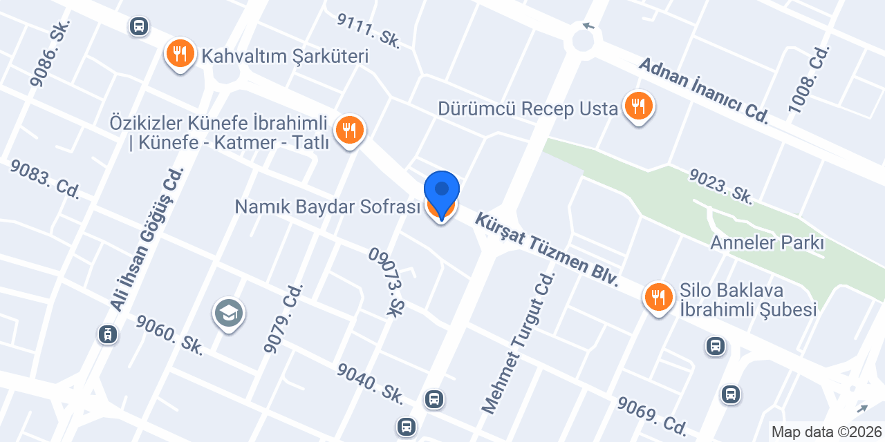 Namık Baydar Sofrası konumu