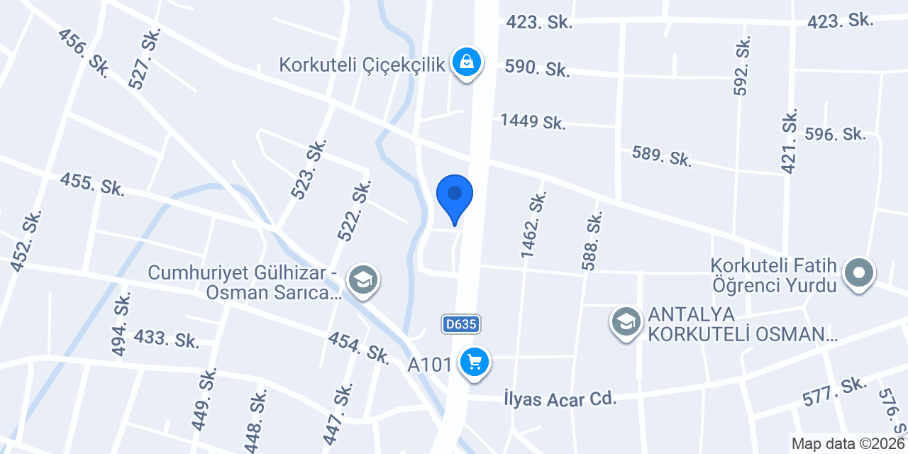 Korkuteli Oto Cam konumu