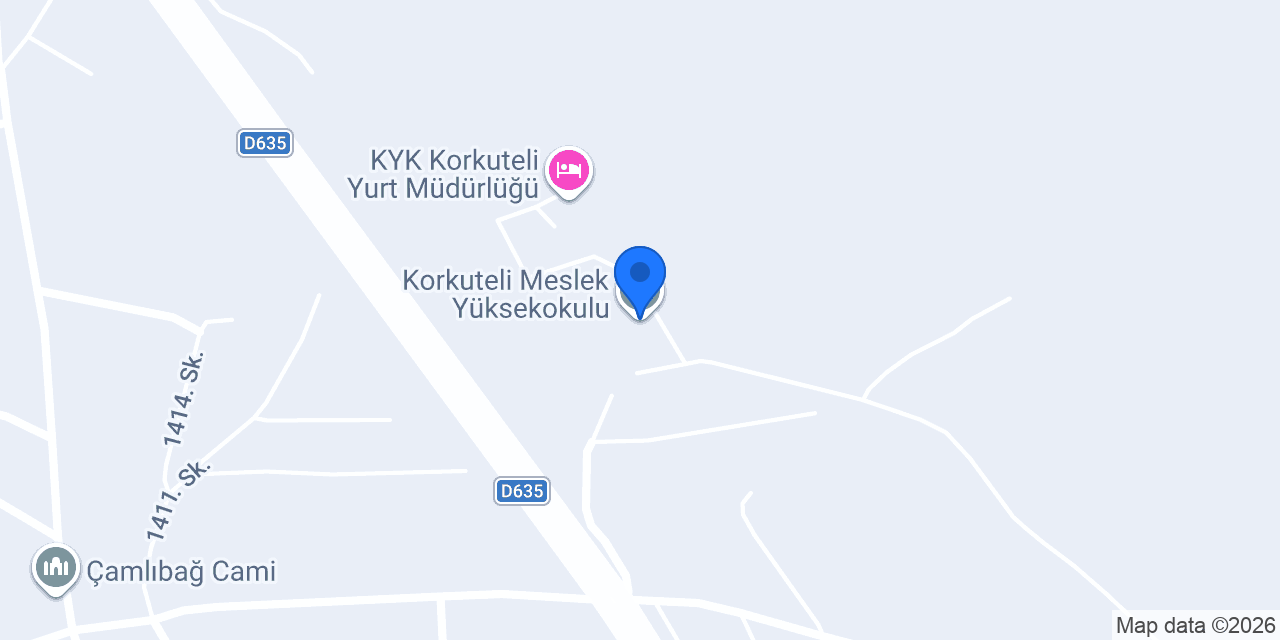 Korkuteli Meslek Yüksekokulu konumu