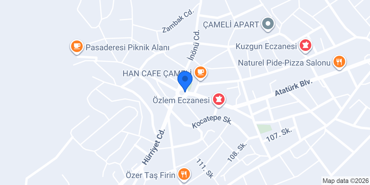 Çameli Merkez TAKSİ konumu