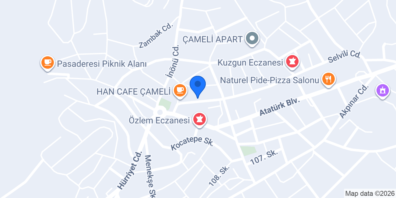 Halkbank Çameli Şubesi konumu