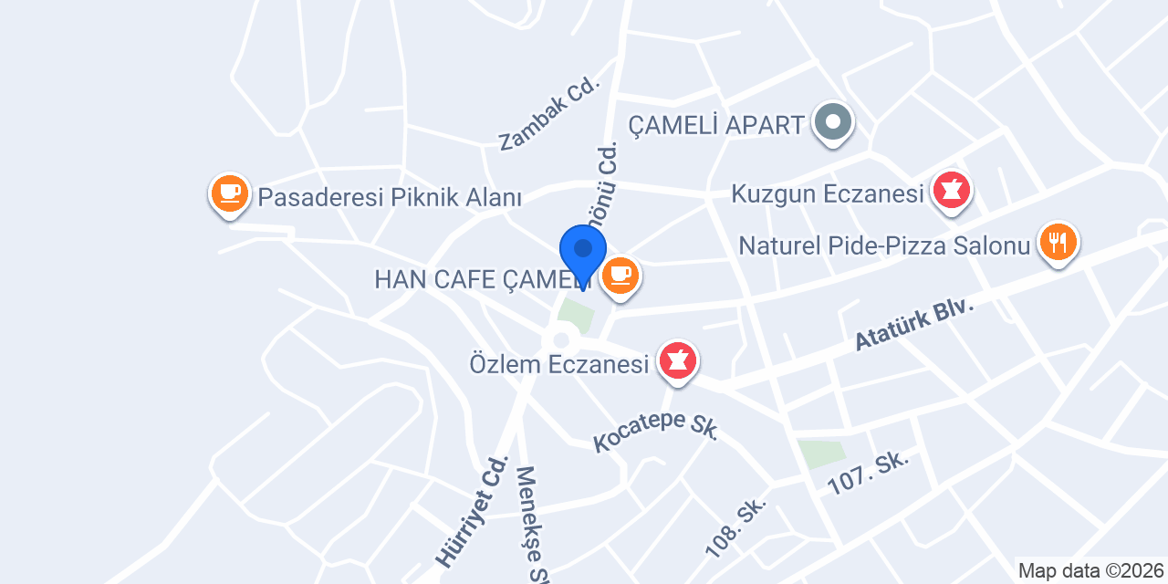 Çameli Belediyesi konumu