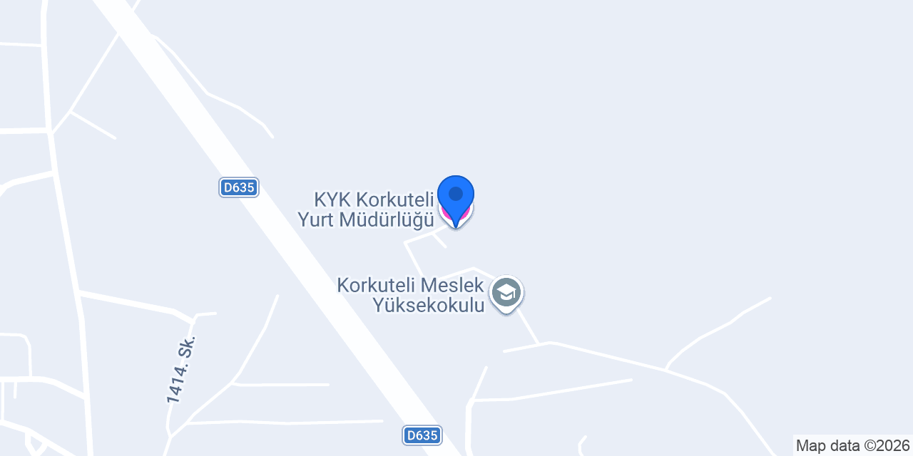 KYK Korkuteli Yurt Müdürlüğü konumu