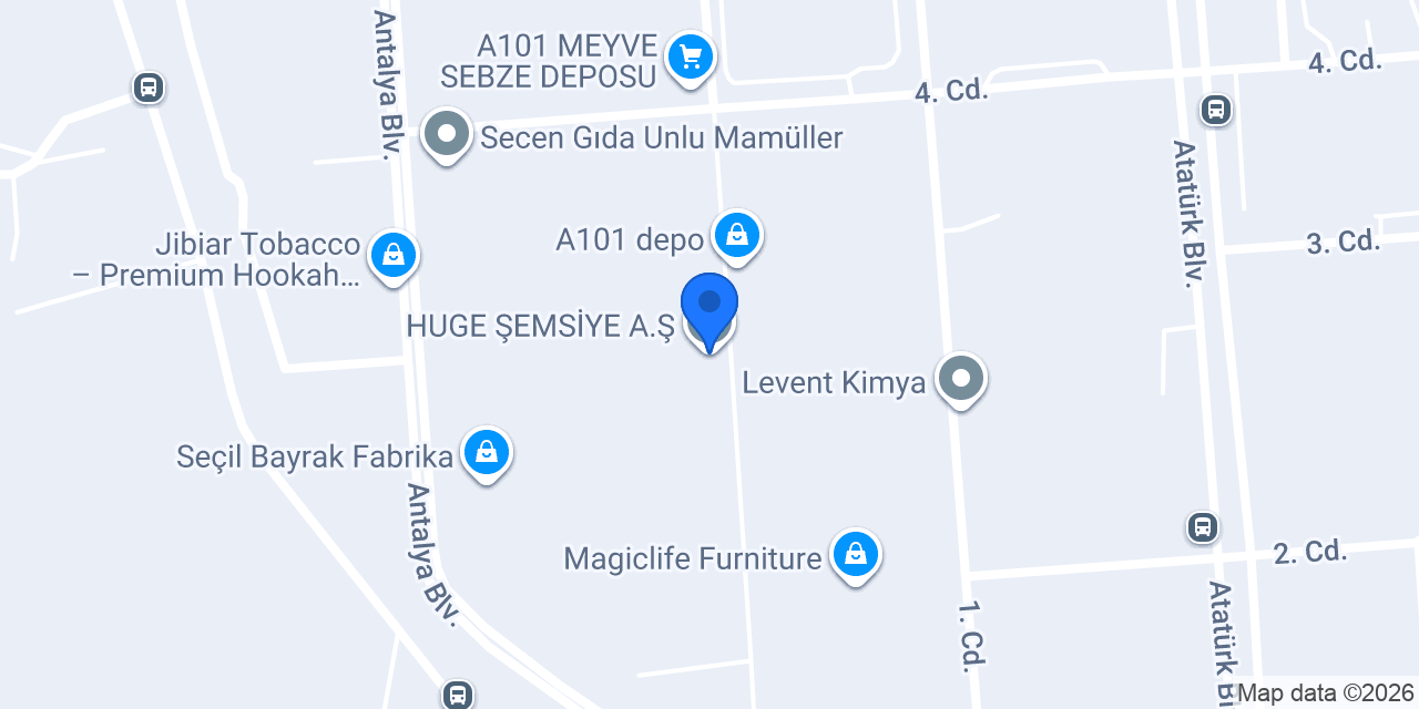 HUGE ŞEMSİYE A.Ş konumu
