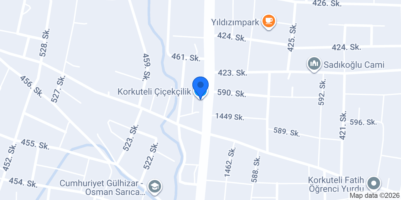Korkuteli Çiçekçilik konumu